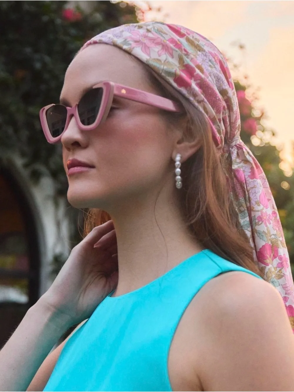 Lele Sadoughi Blooming Clarabell Sophia Liberty Head Scarf Cap NWOT Floral